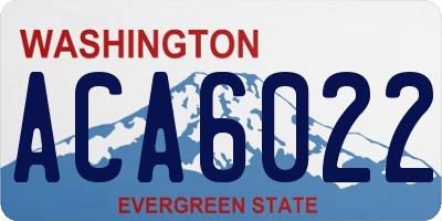WA license plate ACA6022