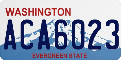 WA license plate ACA6023
