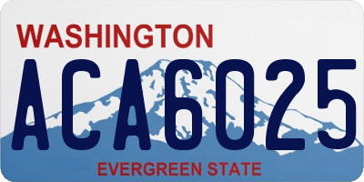 WA license plate ACA6025