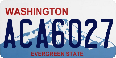 WA license plate ACA6027