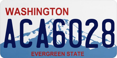 WA license plate ACA6028