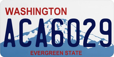 WA license plate ACA6029