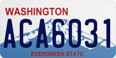 WA license plate ACA6031