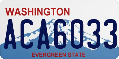 WA license plate ACA6033