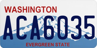 WA license plate ACA6035
