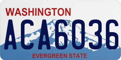 WA license plate ACA6036