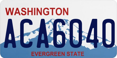 WA license plate ACA6040