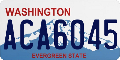 WA license plate ACA6045