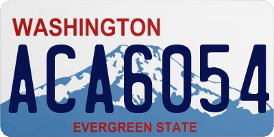 WA license plate ACA6054