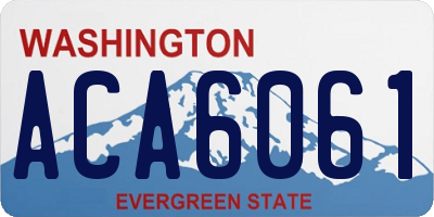 WA license plate ACA6061