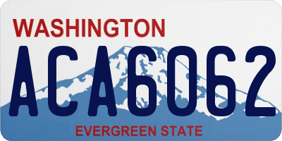 WA license plate ACA6062