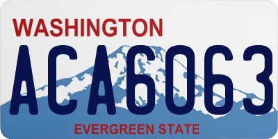 WA license plate ACA6063
