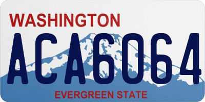 WA license plate ACA6064