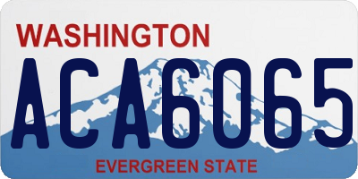 WA license plate ACA6065