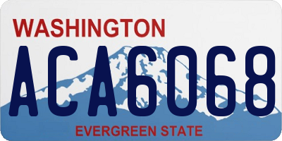 WA license plate ACA6068