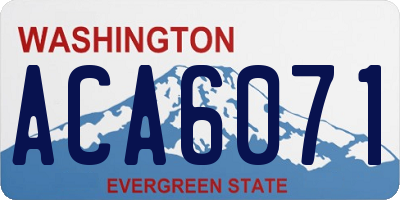WA license plate ACA6071