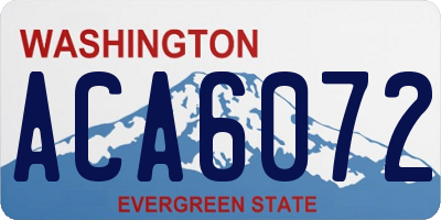 WA license plate ACA6072