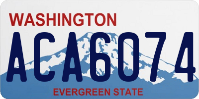 WA license plate ACA6074