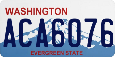 WA license plate ACA6076
