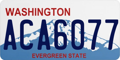WA license plate ACA6077
