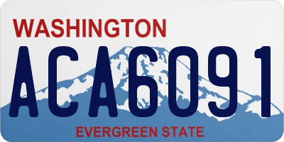 WA license plate ACA6091
