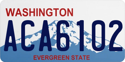 WA license plate ACA6102