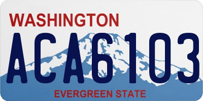 WA license plate ACA6103