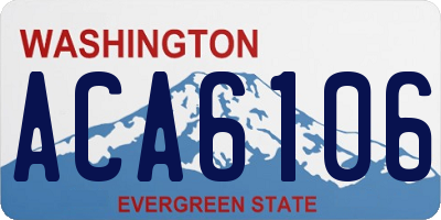 WA license plate ACA6106