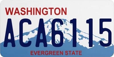 WA license plate ACA6115