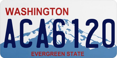 WA license plate ACA6120