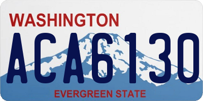 WA license plate ACA6130
