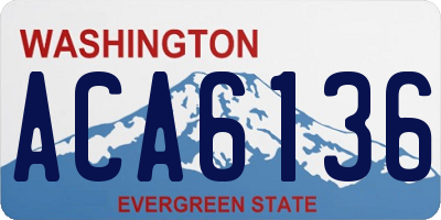 WA license plate ACA6136