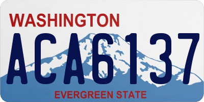 WA license plate ACA6137