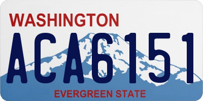 WA license plate ACA6151