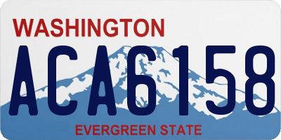 WA license plate ACA6158