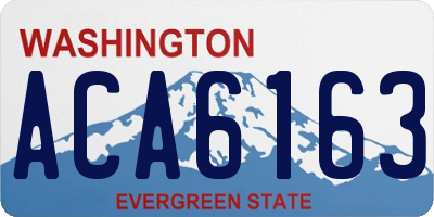 WA license plate ACA6163