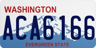 WA license plate ACA6166