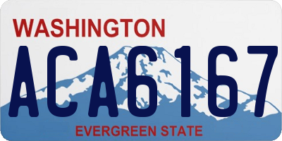 WA license plate ACA6167