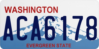 WA license plate ACA6178