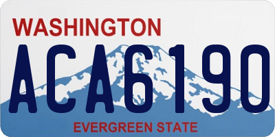 WA license plate ACA6190