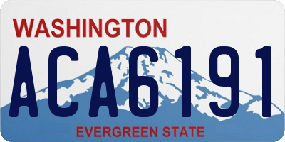 WA license plate ACA6191