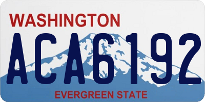WA license plate ACA6192
