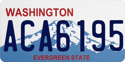 WA license plate ACA6195