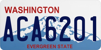 WA license plate ACA6201