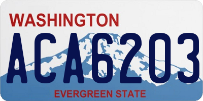 WA license plate ACA6203
