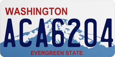 WA license plate ACA6204