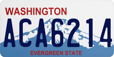 WA license plate ACA6214