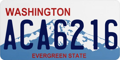 WA license plate ACA6216