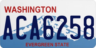 WA license plate ACA6258