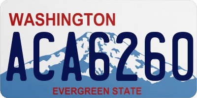 WA license plate ACA6260
